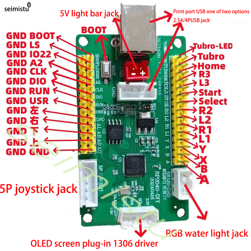 ps4 ps3 RP2040 development boa - đánh giá và giá Arcade Button Pcb