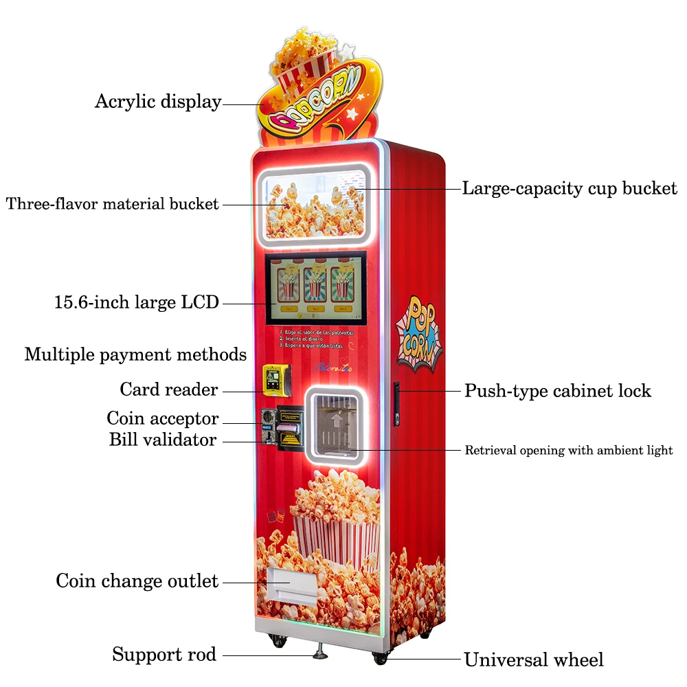 Best Seller 3 Flavoured Fully  - đánh giá và giá Popcorn Vending Machine